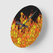 Koel zwart vuur vlammen ronde klok (Hoek)