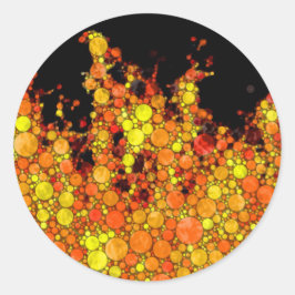 Koel zwart vuur vlammen ronde sticker