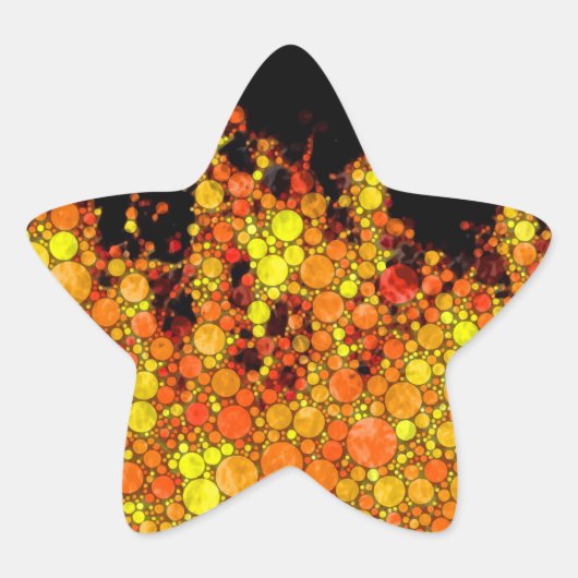 Koel zwart vuur vlammen ster sticker (Voorkant)