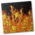 Koel zwart vuur vlammen tegeltje<br><div class="desc">Helder Abstract Zwart Geel Vuur Vlammen Keramische Tegel. De wendingen van deze oranje en gele vlammen bestaan uit kleine barstende cirkels. Offset met een zwarte achtergrond om het echt pop te maken! Voor brandweerlieden of badasses en meer! Of bedenk hoe cool dit zou zijn als een backsplash voor een grill!...</div>