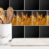 Koel zwart vuur vlammen tegeltje