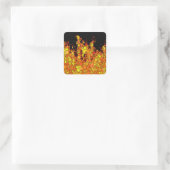 Koel zwart vuur vlammen vierkante sticker (Tas)