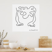 Koel zwart-wit Abstract Poster! Poster (Keuken)