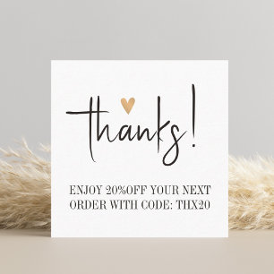 Koel Zwart Wit Elegante Bedankkaart Coupon