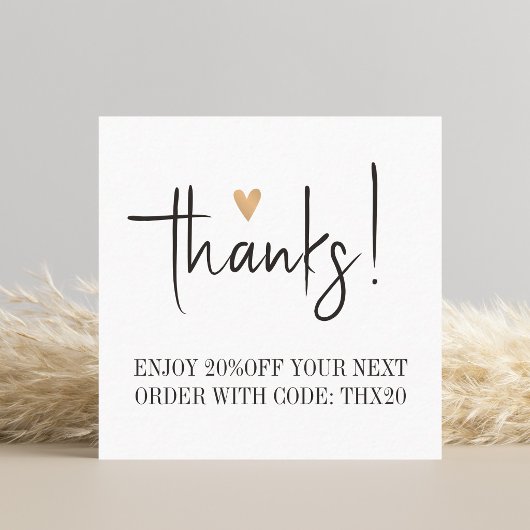 Koel Zwart Wit Elegante Bedankkaart Coupon