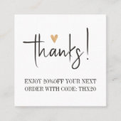 Koel Zwart Wit Elegante Bedankkaart Coupon (Voorkant)