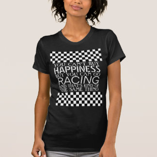 Koel zwart-wit geruit afwerking vlag patroon t-shirt
