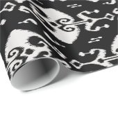 Koel zwart-wit ikat stammenpatroon cadeaupapier (Rol Hoek)