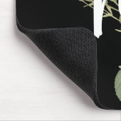 Koel zwart-wit Initiaal met minimalistisch roos Muismat (Hoek)