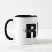 Koel zwart wit monogram mok ( naam + initialen ) (Links)
