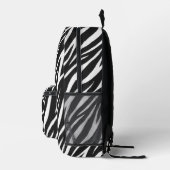 Koel Zwart-wit Patroon Zebra Print Monogram Bedrukte Rugzak (Rechts)
