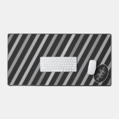 Koel zwart wit retro strepen geometrisch Monogram Bureaumat (Keyboard & Muis)