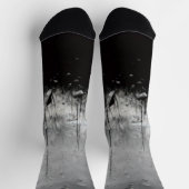 Koel zwart-wit water laat vallen abstract sokken (Top)