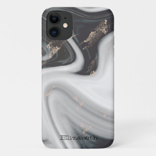 Koel zwart witte marmer steen textuur Case-Mate iPhone case