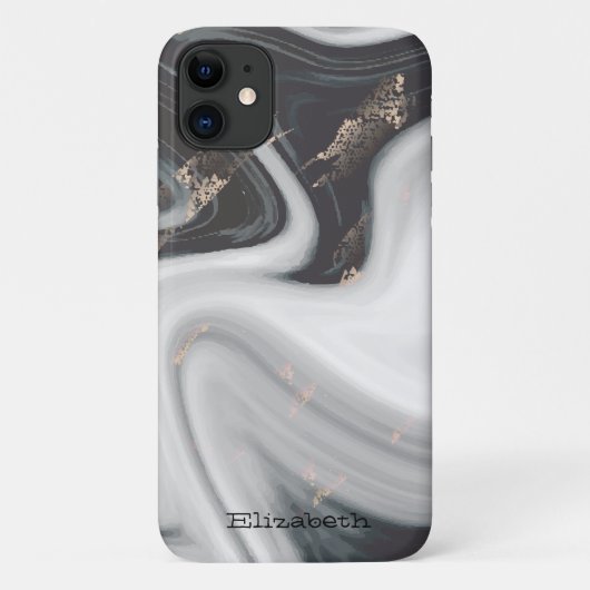 Koel zwart witte marmer steen textuur Case-Mate iPhone case (Achterkant)