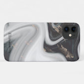 Koel zwart witte marmer steen textuur Case-Mate iPhone case (Achterkant (horizontaal))