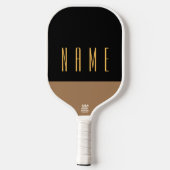 Koel zwarte driekwart tekstonderkant Mocha Accent Pickleball Paddle (Achterkant)