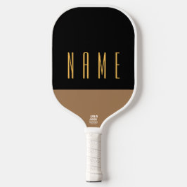 Koel zwarte driekwart tekstonderkant Mocha Accent Pickleball Paddle