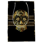 Koel zwarte en goudsuiker De schedeldag van de dod Medium Cadeauzakje (Voorkant)