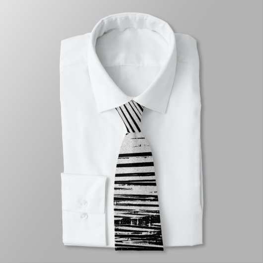Koel zwarte en witte strepen stropdas (Gebonden)