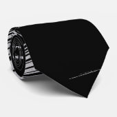 Koel zwarte en witte strepen stropdas (Opgerold)