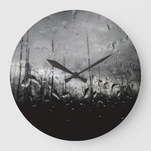 Koel zwarte en witte waterdruppels grote klok (Voorkant)