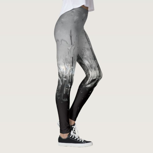 Koel zwarte en witte waterdruppels leggings (Rechts)