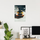 Koel zwarte gele sportauto poster (Thuiskantoor)