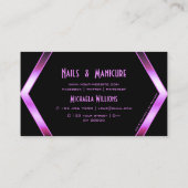 Koel zwarte geometrische roze Paarse schimmer met  Visitekaartje (Achterkant)