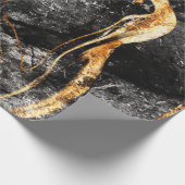 Koel zwarte gouden marmertextuur cadeaupapier (Hoek)