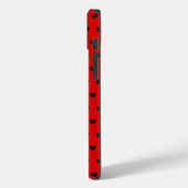 Koel Zwarte Harten Op Opvallend Rood Case-Mate iPhone Case (Achterkant / Links)