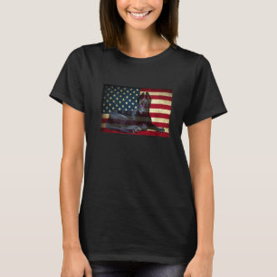 Koel zwarte herder met vlag t-shirt