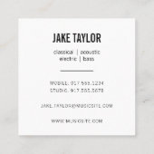 Koel zwarte & Roze gitaarinstructeur Vierkante Visitekaartje (Achterkant)