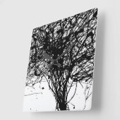 Koel zwarte witte-inktklok vierkante klok (Hoek)