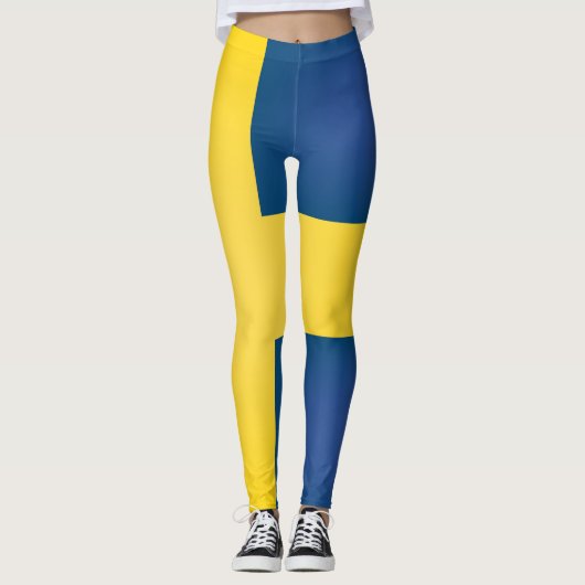 Koel Zweden vlag-Mode Leggings (Voorkant)