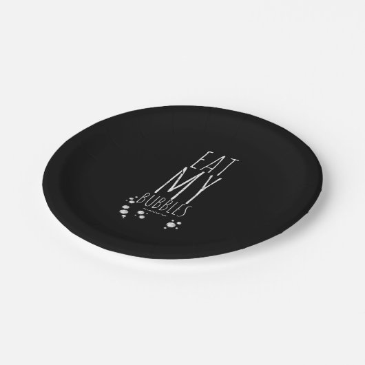 Koel zwemmen eet mijn bubbels en zwom schimmels papieren bordje (Gekanteld)