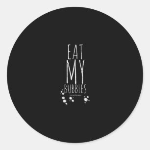Koel zwemmen eet mijn bubbels en zwom schimmels ronde sticker