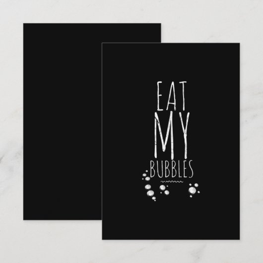 Koel zwemmend eet mijn bubbels zwim schimmels kaart (Voorkant / Achterkant)