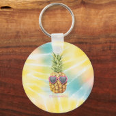 Koelanananas, Waterverf regenboogkleurige kleursto Sleutelhanger (Voorkant)