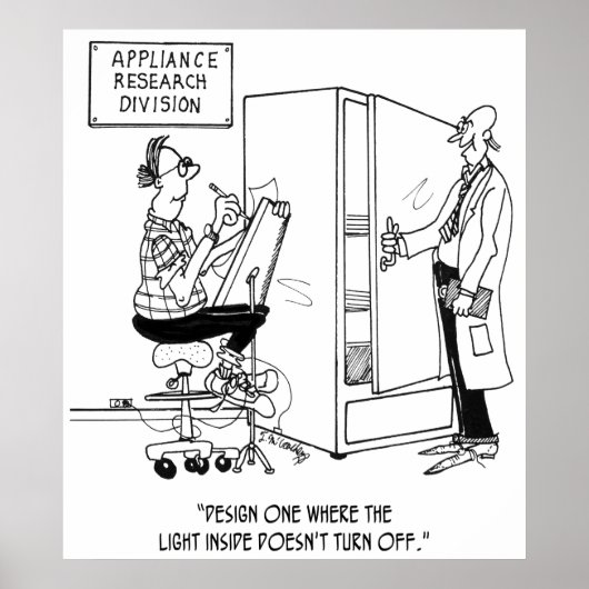 Koelapparaat Cartoon 4876 Poster (Voorkant)