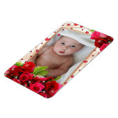 Koelapparaat Magnet Uw Foto Rood Harten Rozen Magneet (Linkerzijde)