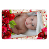 Koelapparaat Magnet Uw Foto Rood Harten Rozen Magneet (Horizontaal)