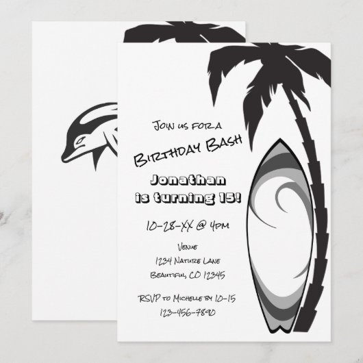 Koelbaars- en palmboom op zaterdag kaart (Voorkant / Achterkant)