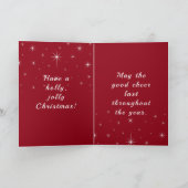 Koelbiker Santa Motorcycle Red Sparkle & Moon Fun Kaart (Binnen)