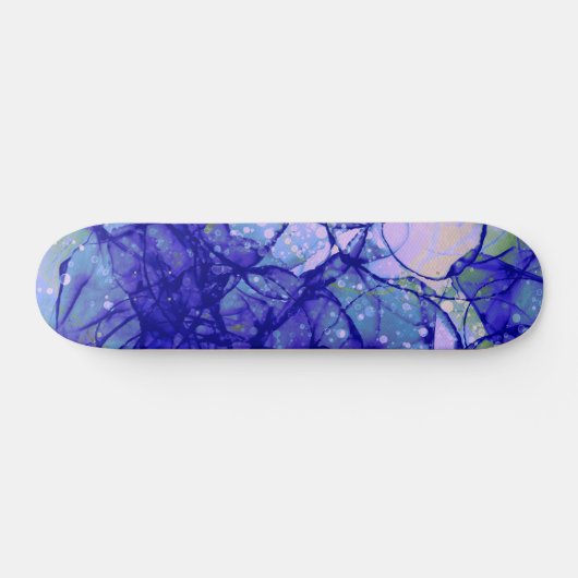 Koelblauwe abstracte kunst persoonlijk skateboard (Horizontaal)