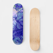 Koelblauwe abstracte kunst persoonlijk skateboard (Voorkant)