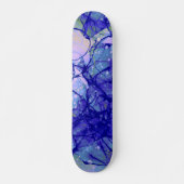 Koelblauwe abstracte kunst persoonlijk skateboard (Voorkant)
