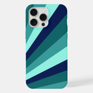 Koelblauwe en turquoise diagonale strepen iPhone 15 pro max case