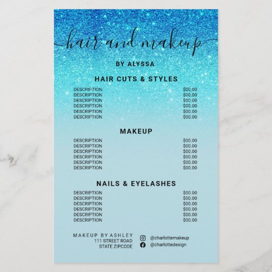 Koelblauwe glitterprijzen logo We zijn open Flyer (Achterkant)