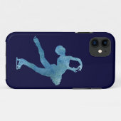 Koelblauwe kunstschaatser Case-Mate iPhone case (Achterkant (horizontaal))
